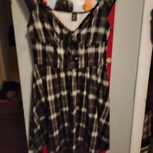 SHEIN Black and White Plaid Dress